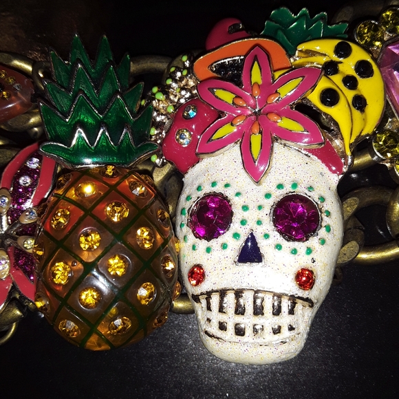Betsey Johnson Skull pineapple Snake Banana Cherry - Picture 7 of 9